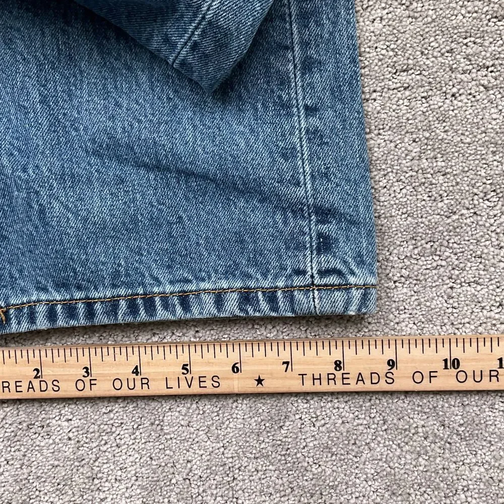 Levis 501 Jeans Men W36 L32 M Blue Button Fly 423 Straight Denim Red Bat‎ Wing